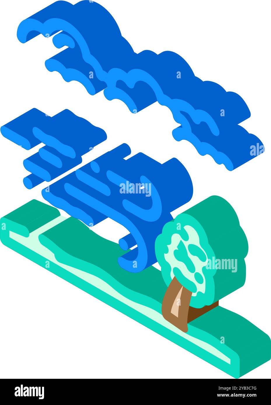 wind gusts hurricane disaster isometric icon vector illustration Stock ...
