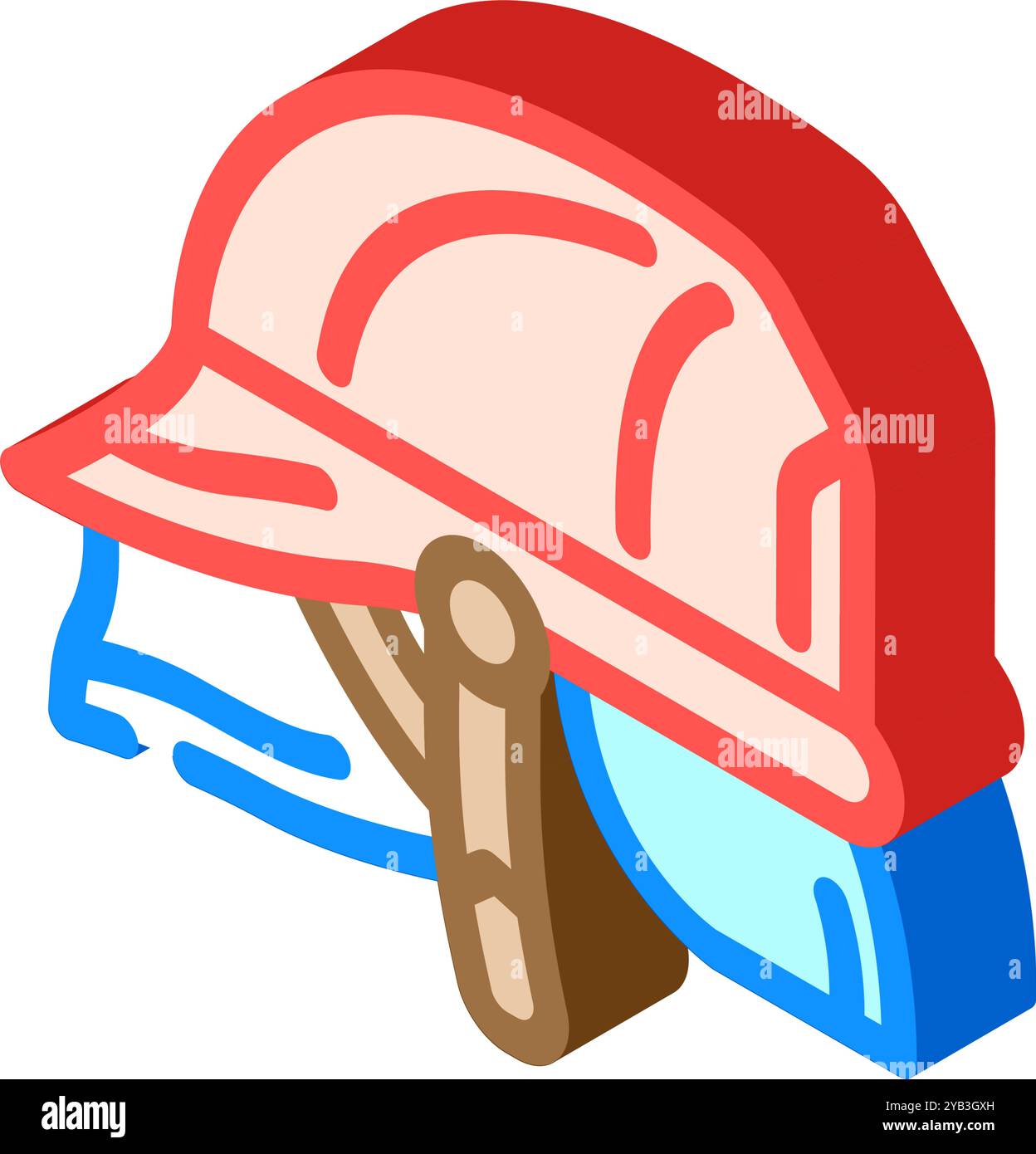 firefighter helmet wildfire disaster isometric icon vector illustration ...