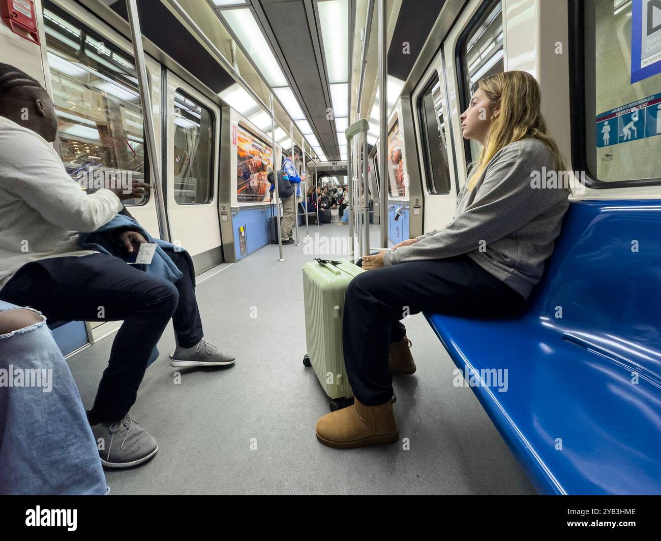 The automated people mover (APM)  T4S, Barajas Airport, Madrid, Spain - Smartphone Captured Stock Image