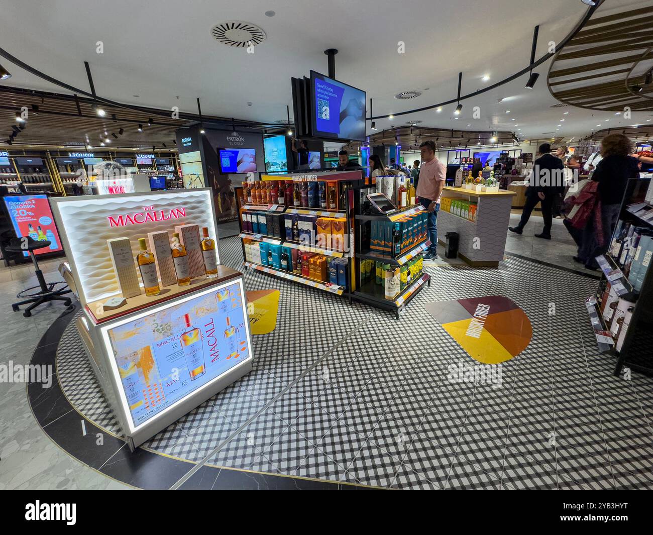 Whisky spirit area, Duty Free, T4S, Barajas Airport, Madrid, Spain - Smartphone Captured Stock Image Whisky spirit area, Duty Free, T4S, Barajas Airport, Madrid, Spain - Smartphone Captured Stock Image