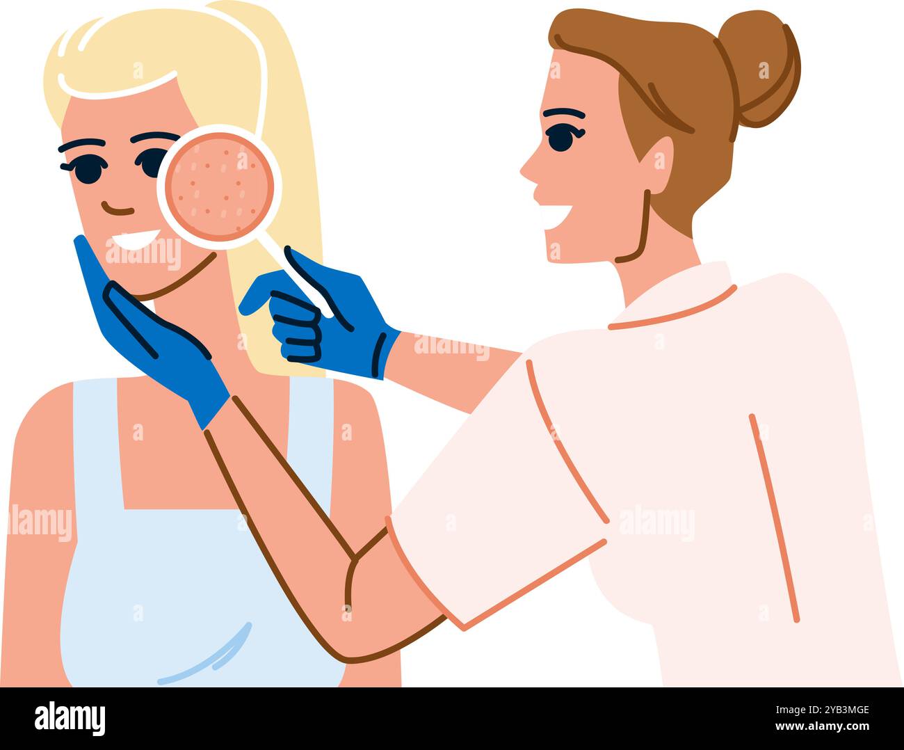 Elasticity skin analysis vector pores pigmentation hi-res stock ...