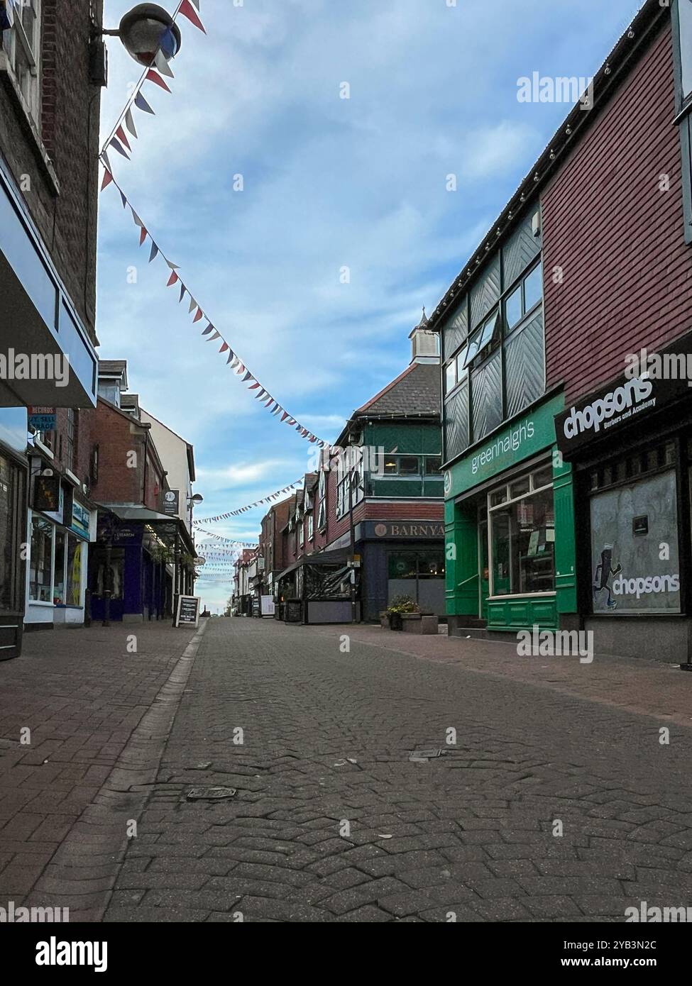 Ormskirk is a market town in West Lancashire, England, 13 miles north of Liverpool, 11 miles northwest of St Helens, 9 miles southeast of Southport an - Smartphone Captured Stock Image