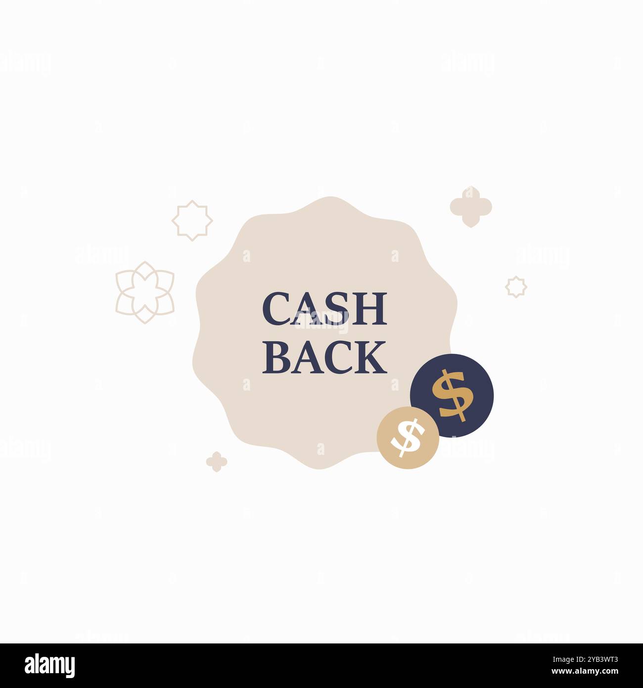 Cash back symbol with dollar signs in flat vector illustration ...
