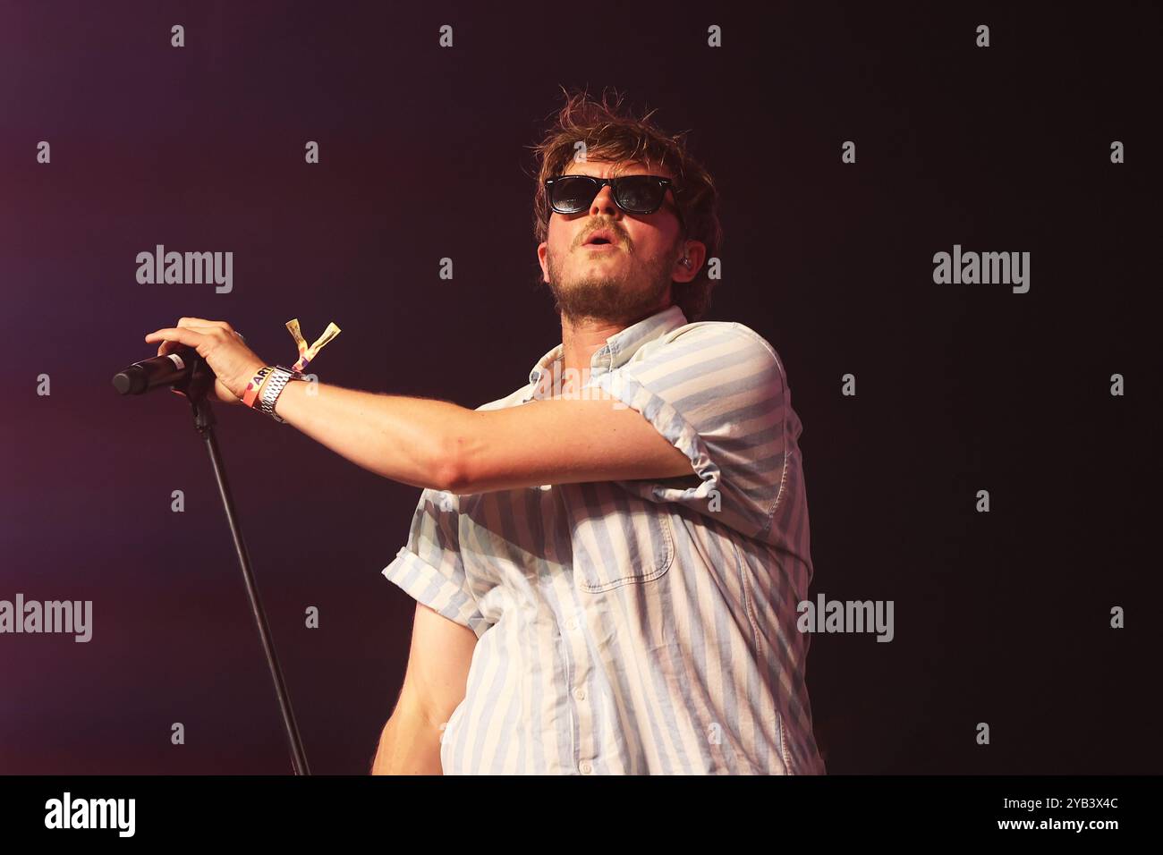Yard Act frontman James Smith at Sziget Festival on 12 August 2024 Stock Photo