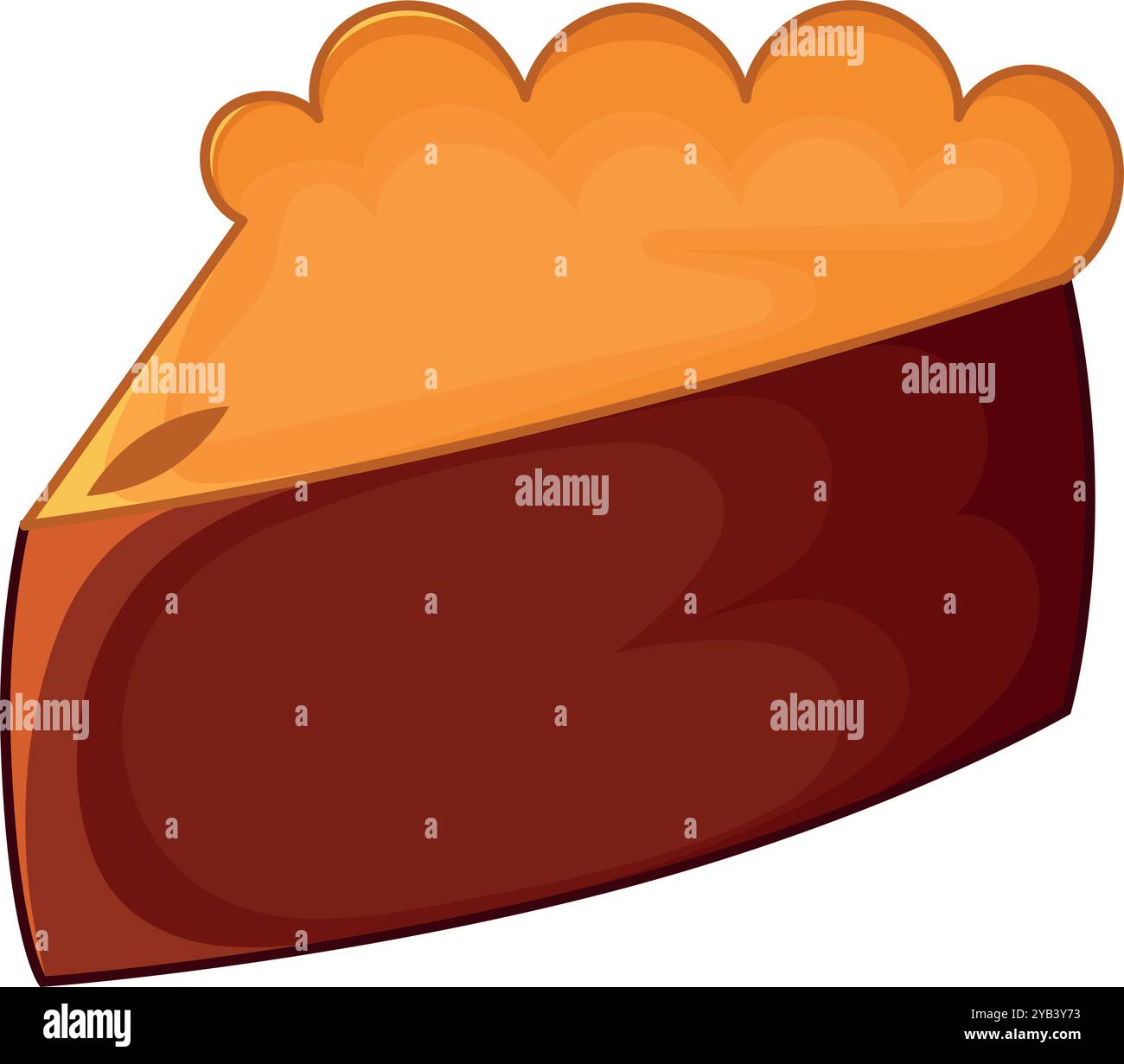 Slice of golden brown pie with smooth crust, Vector Stock Vector Image ...