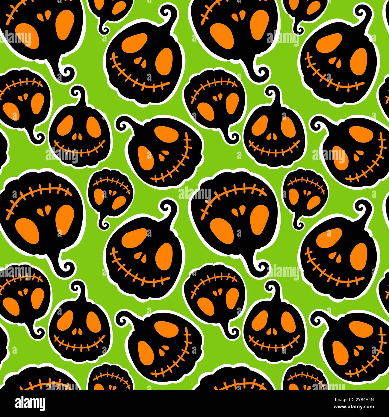 Halloween pumpkins seamless monsters pattern for wrapping paper and ...