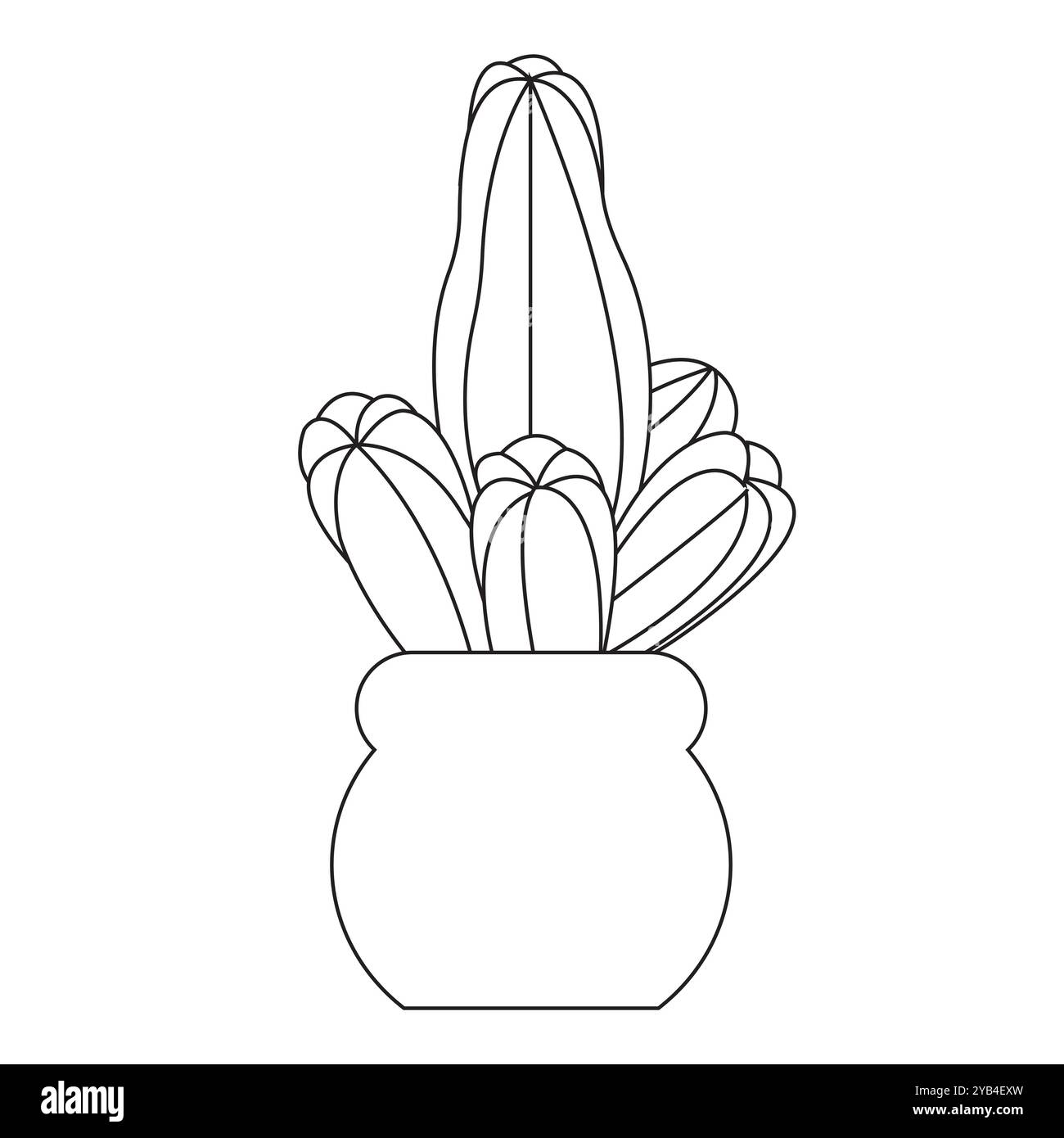 Cactus in doodle style. Vector illustration isolated on white ...