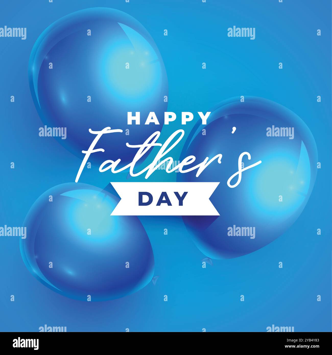 realistic happy father's day balloons style card design Stock Vector ...