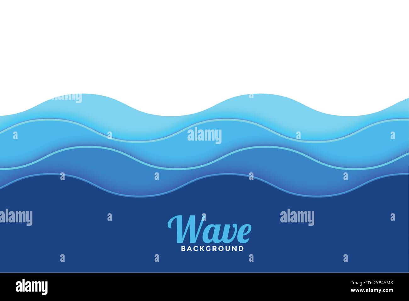 sea waves blue papercut style background Stock Vector Image & Art - Alamy