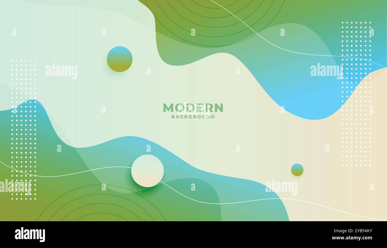 modern green background with gradient fluid wavy shapes Stock Vector ...