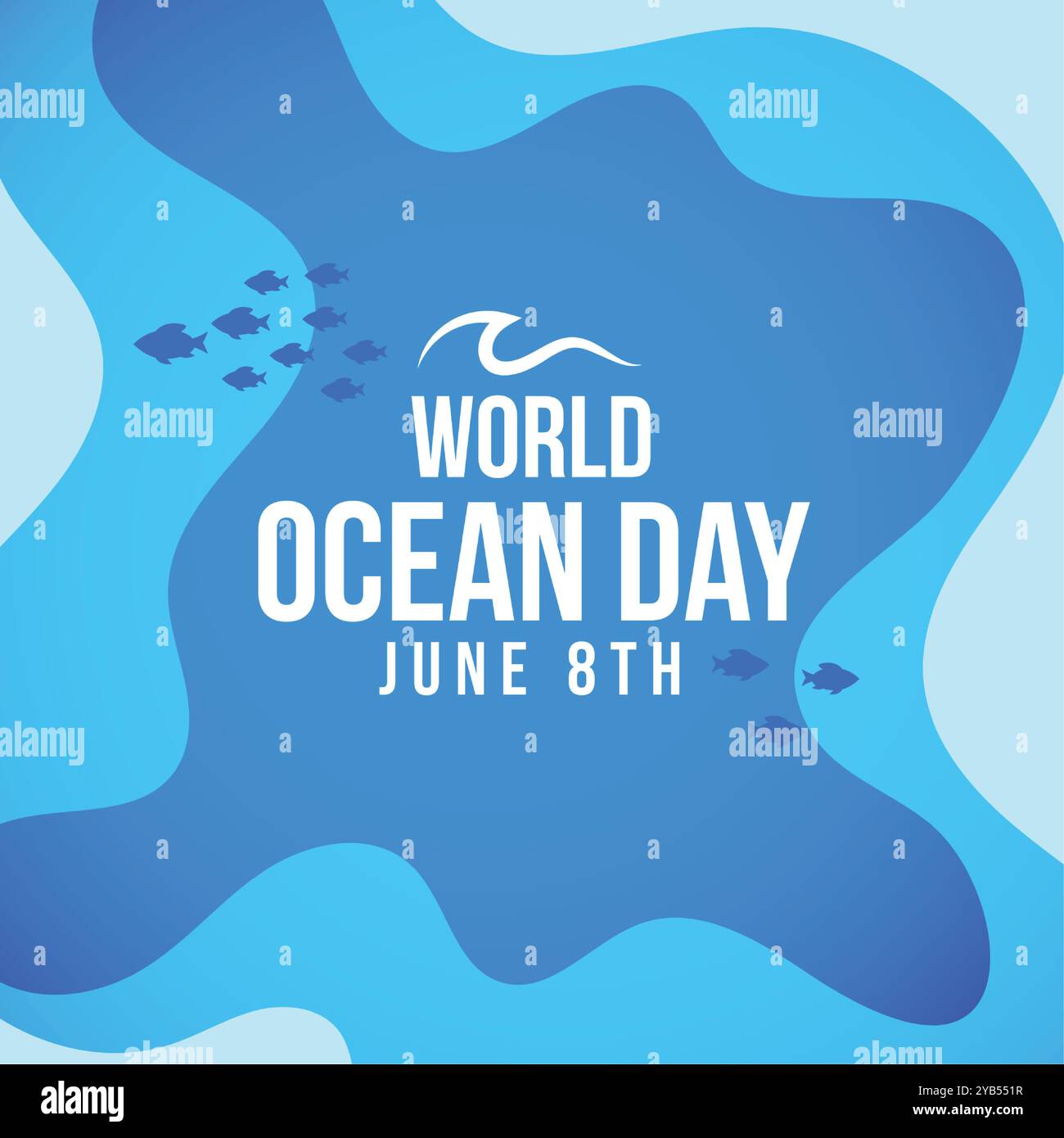 world ocean day poster in blue paper style Stock Vector Image & Art - Alamy