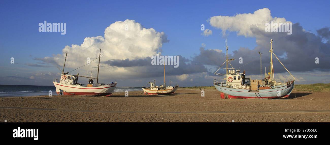 Summer Clouds Over Fishing Boats At The Slettestrand Denmark Europe summer-clouds-over-fishing-boats-at-the-slettestrand-denmark-europe