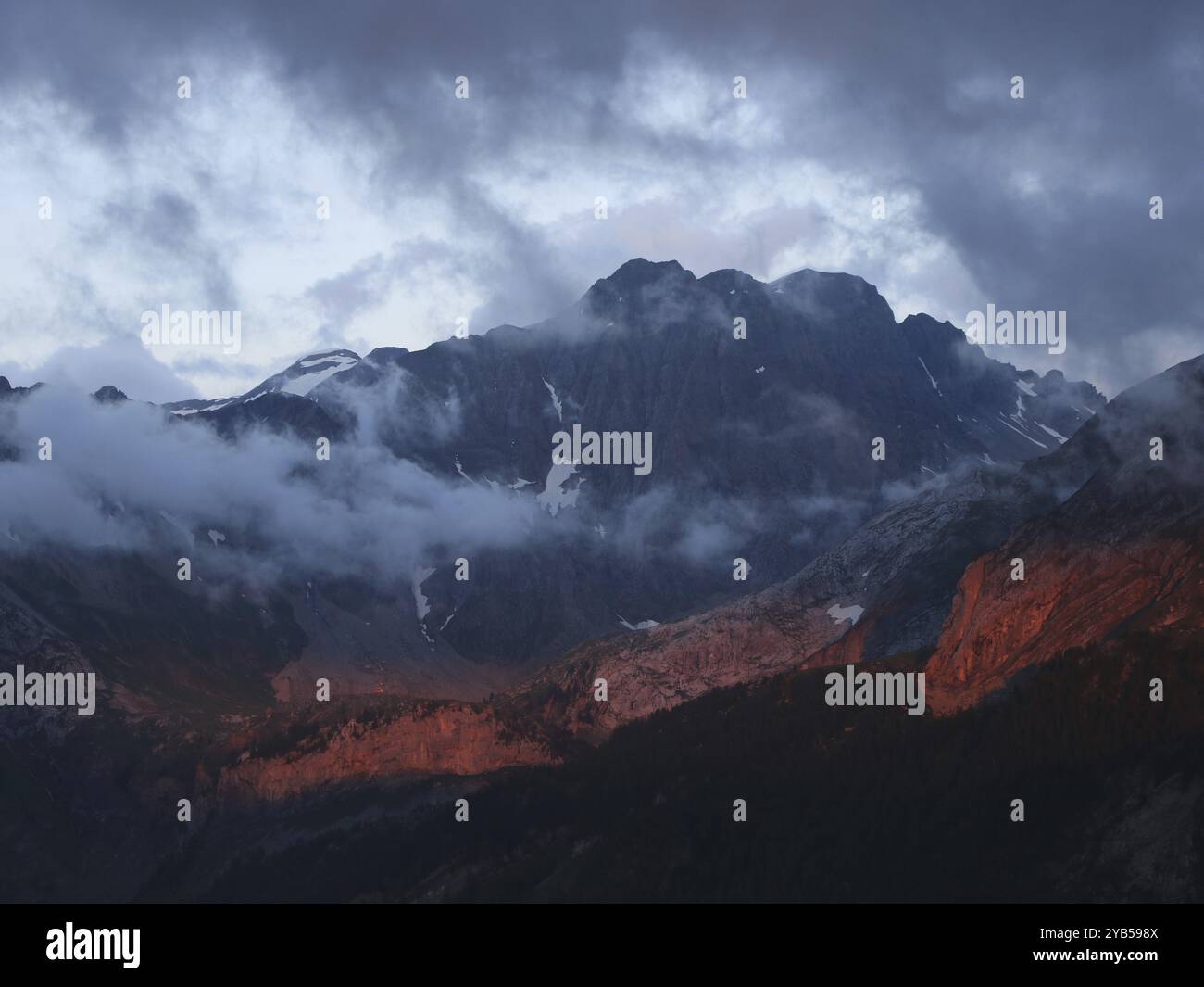 Mount Arpelistock on a cloudy summer evening Stock Photo