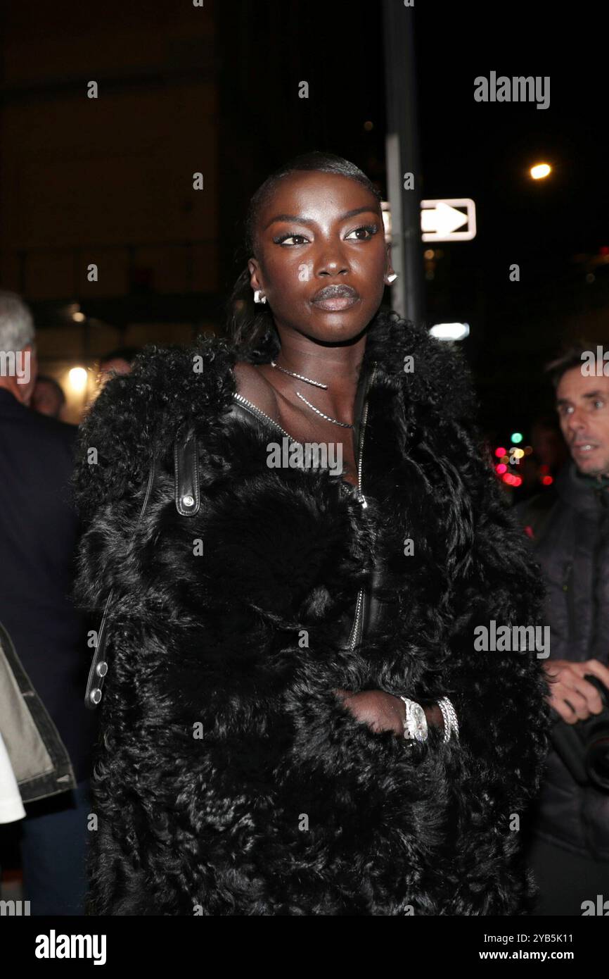 New York City. 15th Oct, 2024. NEW YORK - OCTOBER 15: Anok Yai is seen attending the Victoria's Secret Fashion Show 2024 after party at The Crane Club in Chelsea on October 15, 2024, in New York City. The model turned heads in a chic black ensemble as she joined other A-list celebrities for the glamorous event. Credit: Giada Papini Rampelotto/EuropaNewswire/dpa/Alamy Live News Stock Photo