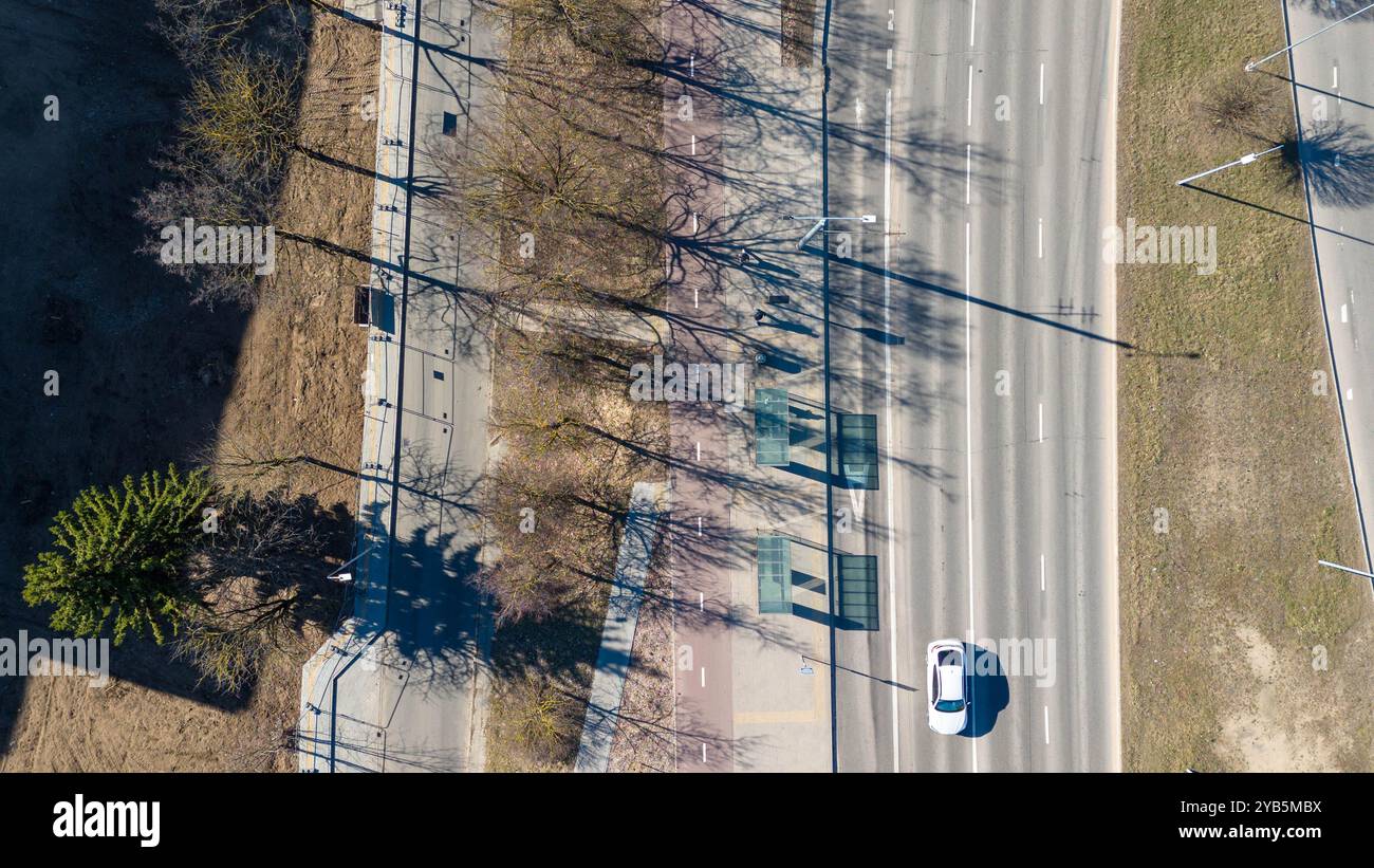 Aerial view buss stop near hi-res stock photography and images - Alamy