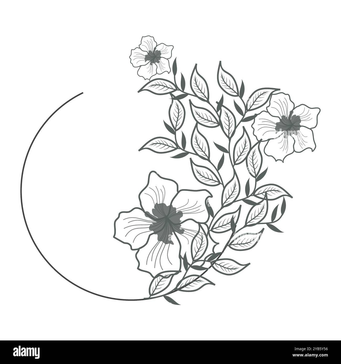 Floral Art Background Natural Leaves for Frame Illustration Stock ...