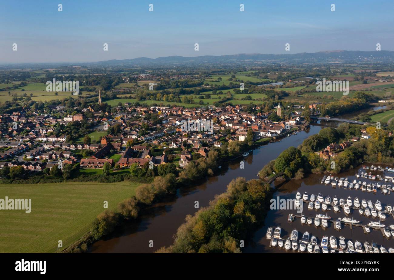 Aerial view of Upton on Severn , Worcestershire , England Stock Photo ...