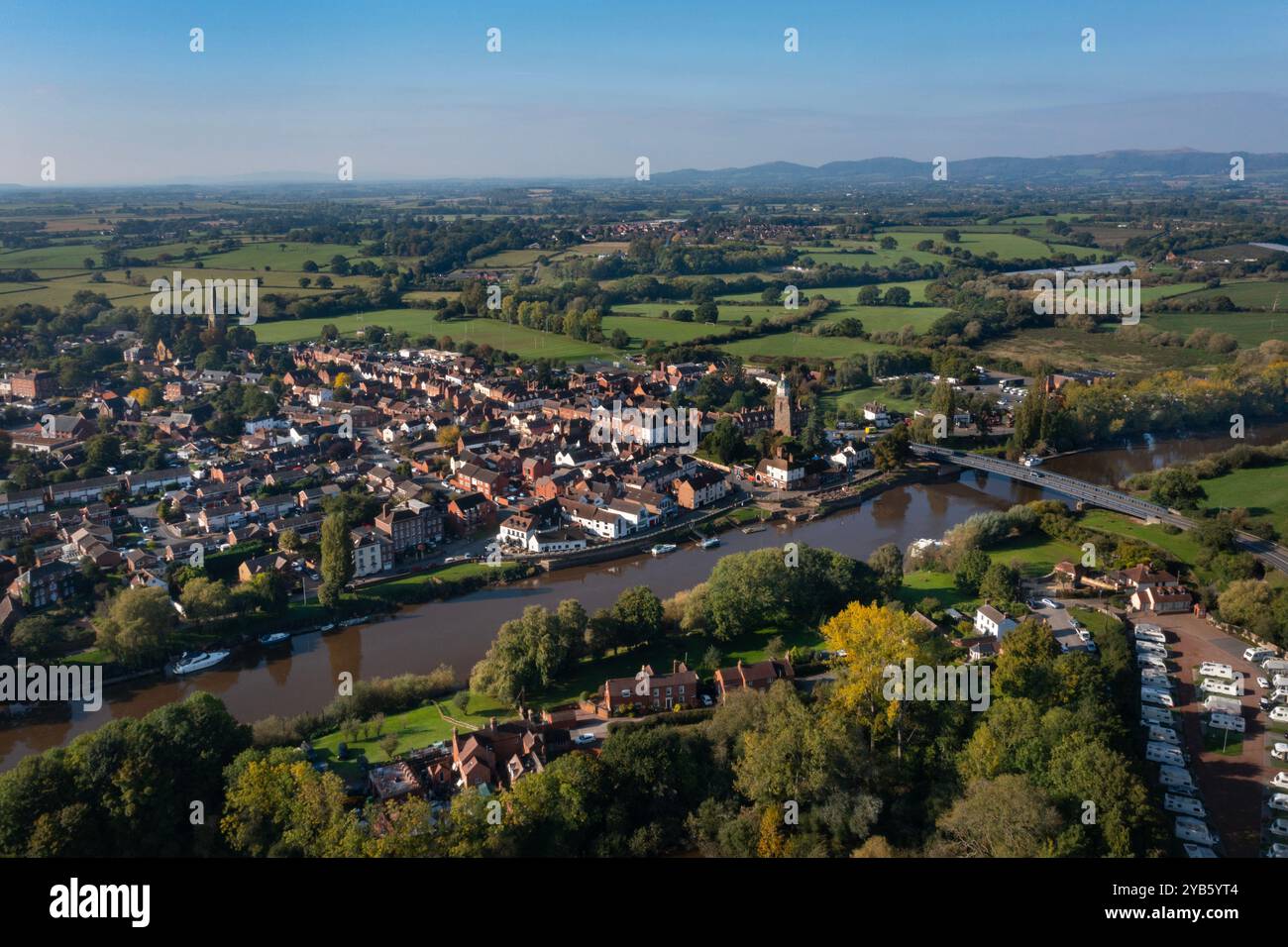 Aerial view of Upton on Severn , Worcestershire , England Stock Photo ...