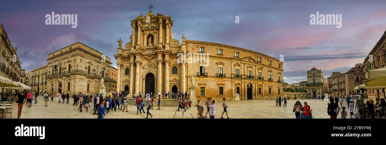 Ortigia at evening dusk Stock Photo