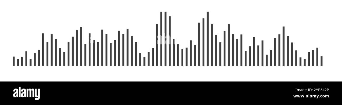 Sound wave or voice message waveform. Podcast, media record, radio ...