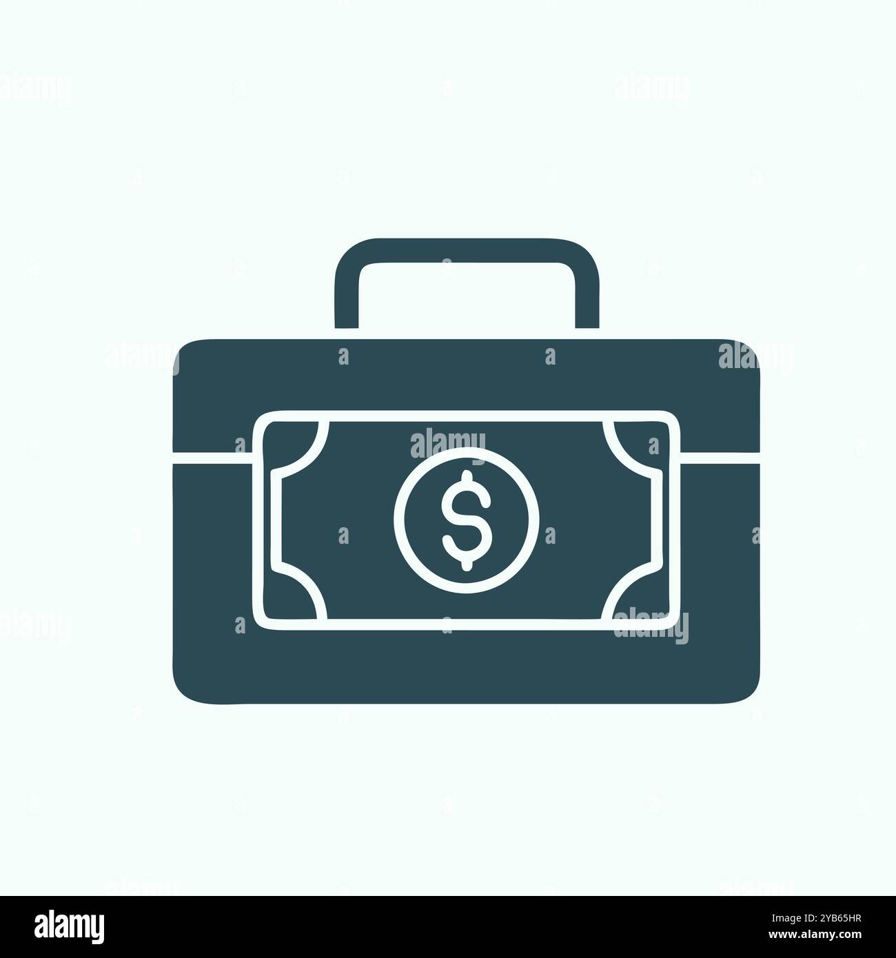 Briefcase Money icon vector art image. Stock Vector