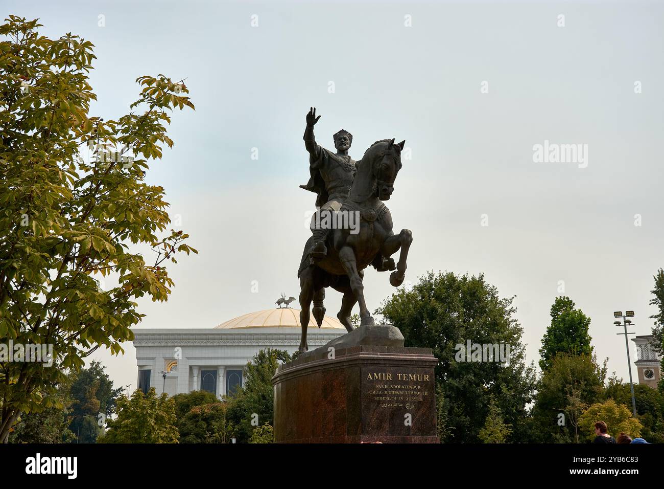 Statue of Amir Timur (Tamerlane, 1336-1405). He was the founder of the ...