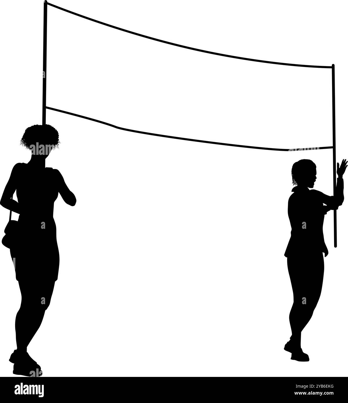 Banner Silhouette Protestors at March Rally Strike Stock Vector Image ...
