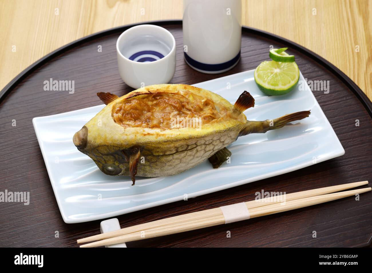 Grilled Boxfish with Miso. Japanese local cuisine Stock Photo - Alamy