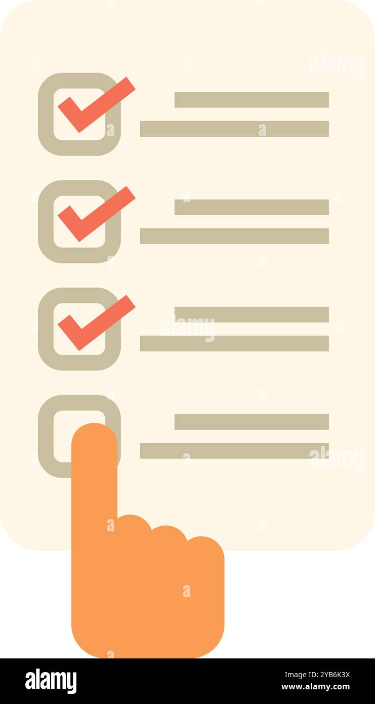Hand is checking off items on a to do list with red checkmarks Stock ...