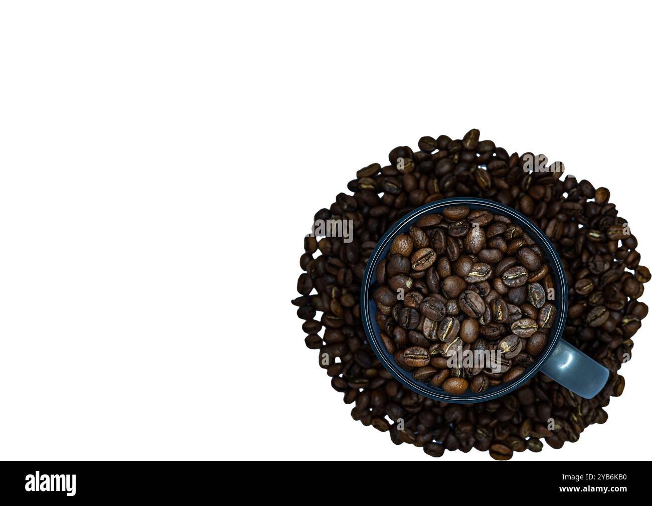 The coffee beans displayed on a plain white background. Stock Photo