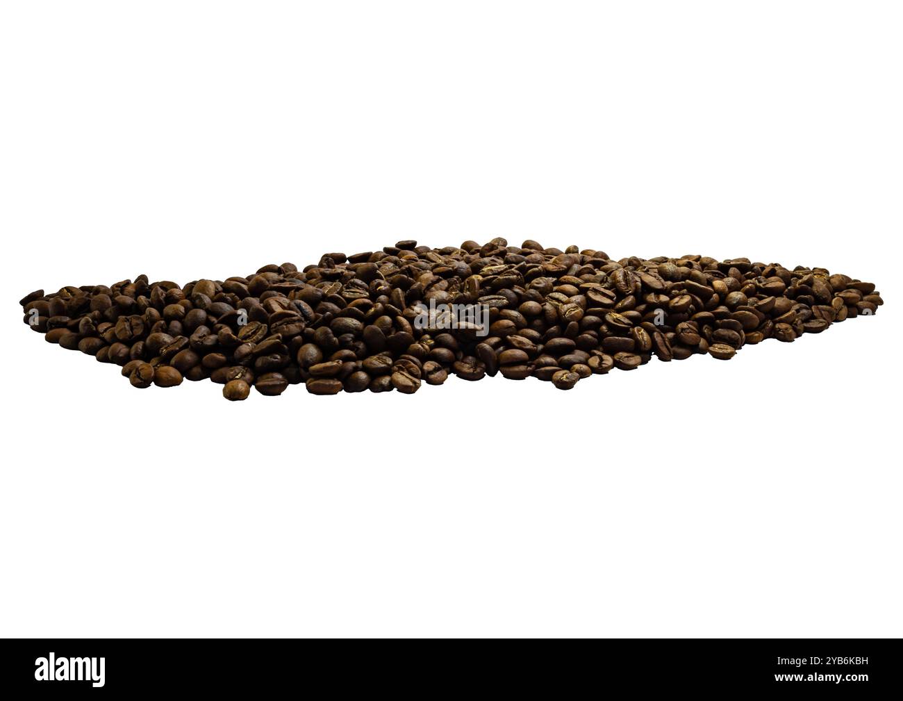 The coffee beans displayed on a plain white background. Stock Photo