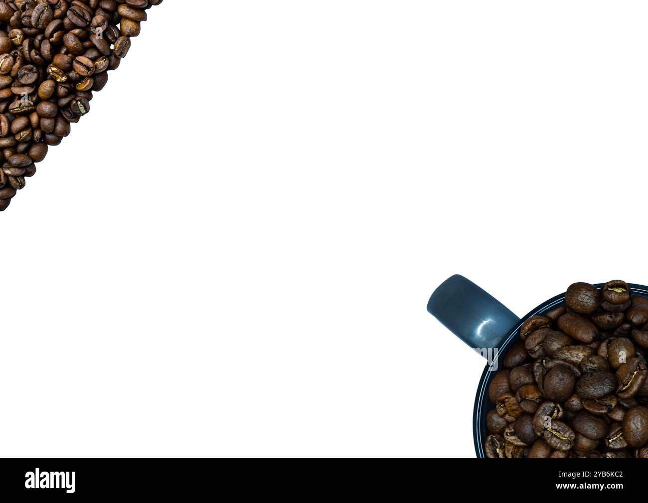The coffee beans displayed on a plain white background. Stock Photo