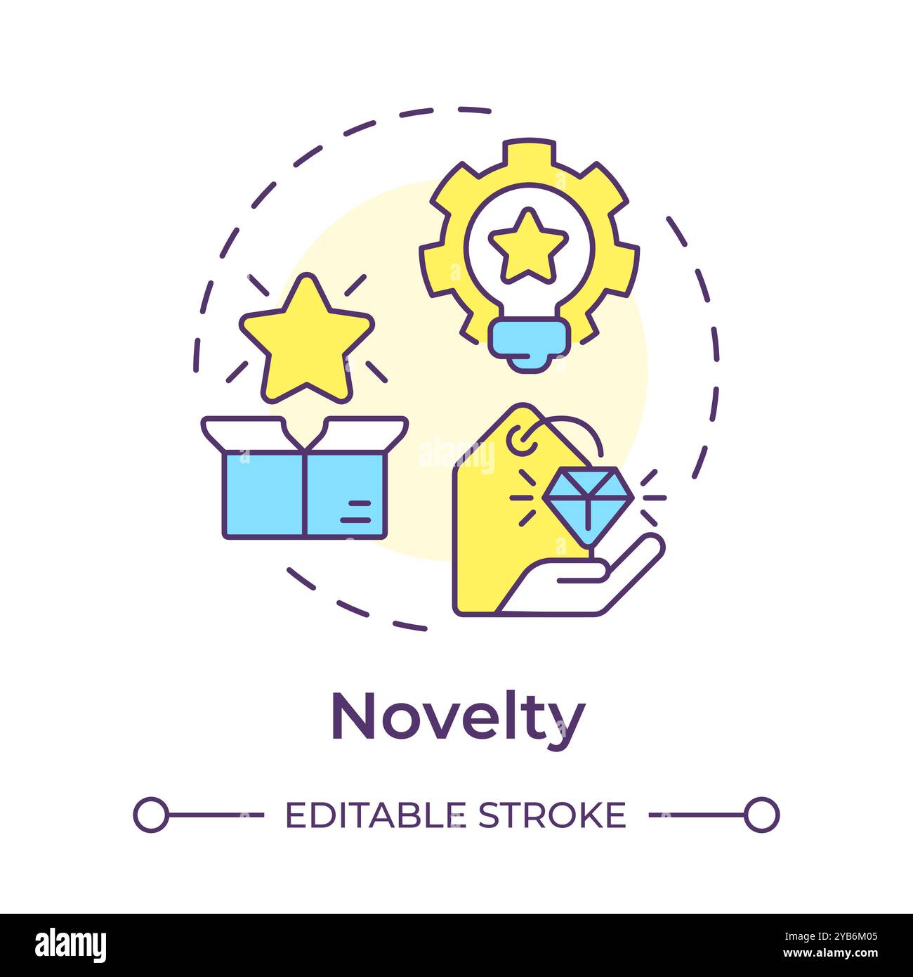 Novelty multi color concept icon Stock Vector