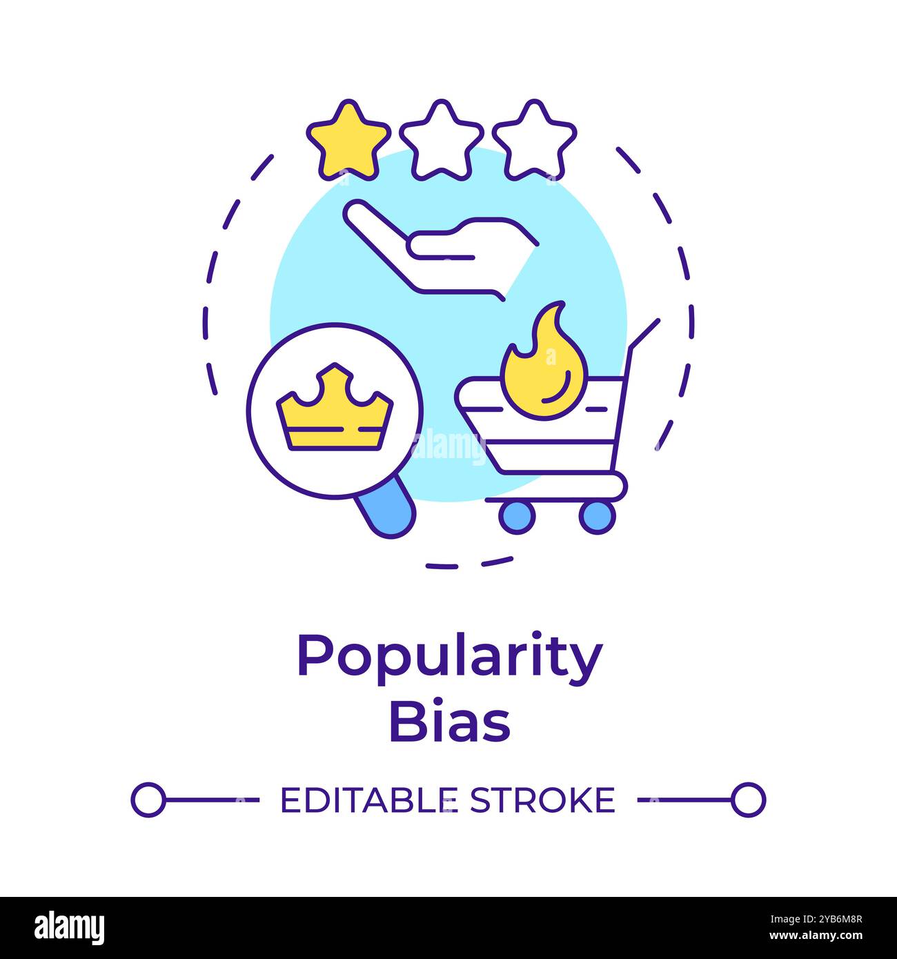Popularity bias multi color concept icon Stock Vector
