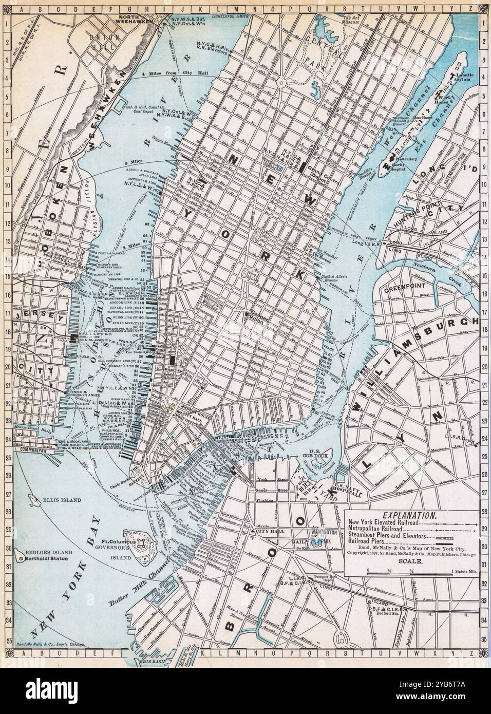 Vintage Digital New York City Map - Vintage Digital New York City Map Printable Download 2YB6T7A 