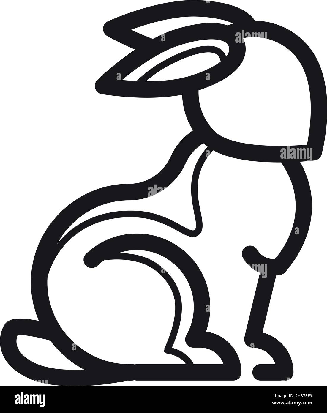 Cute rabbit animal line Stock Vector Images - Alamy