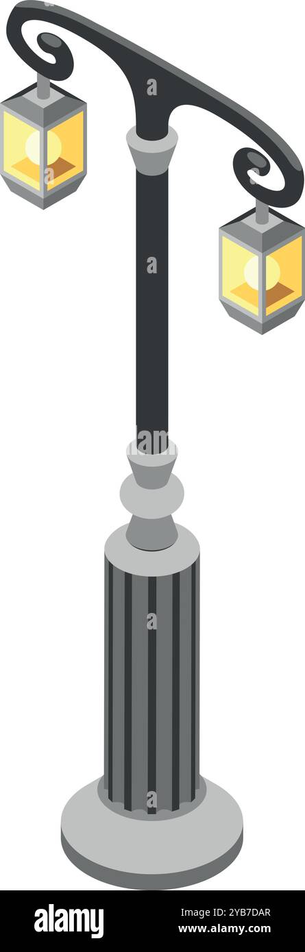 Isometric park lantern. City street light icon Stock Vector Image & Art ...