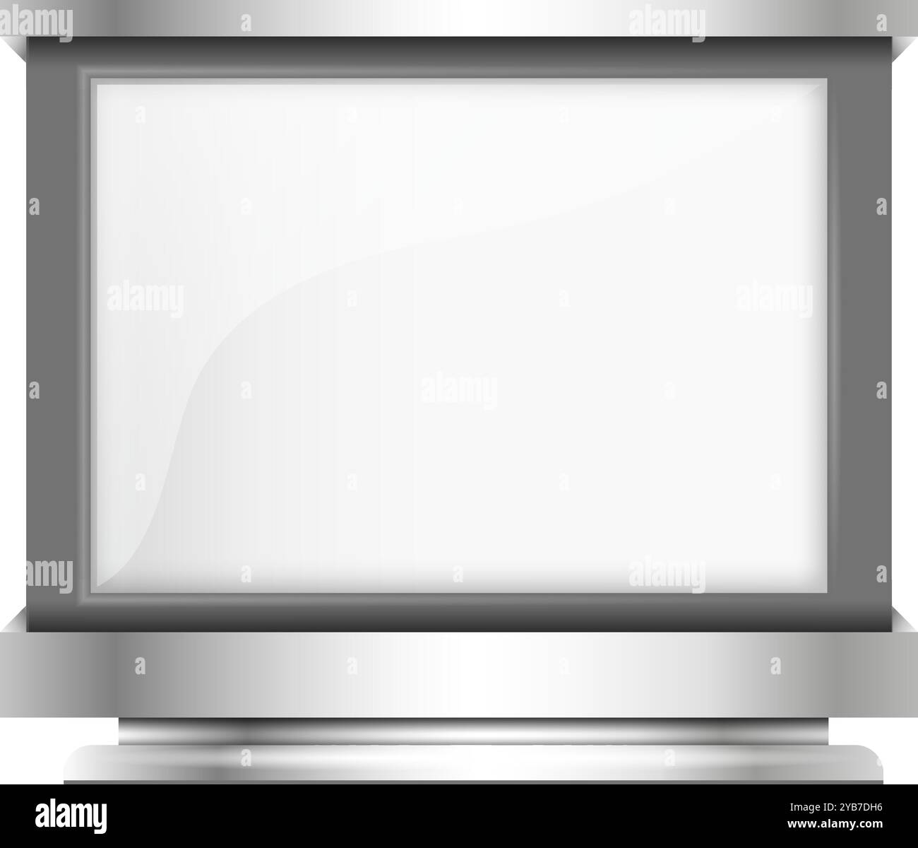 Advertising stand box with blank screen. Realistic display Stock Vector