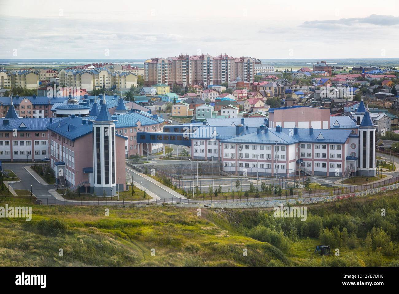 Aerial View of the residential quarter of Salekhard, Russia Stock Photo