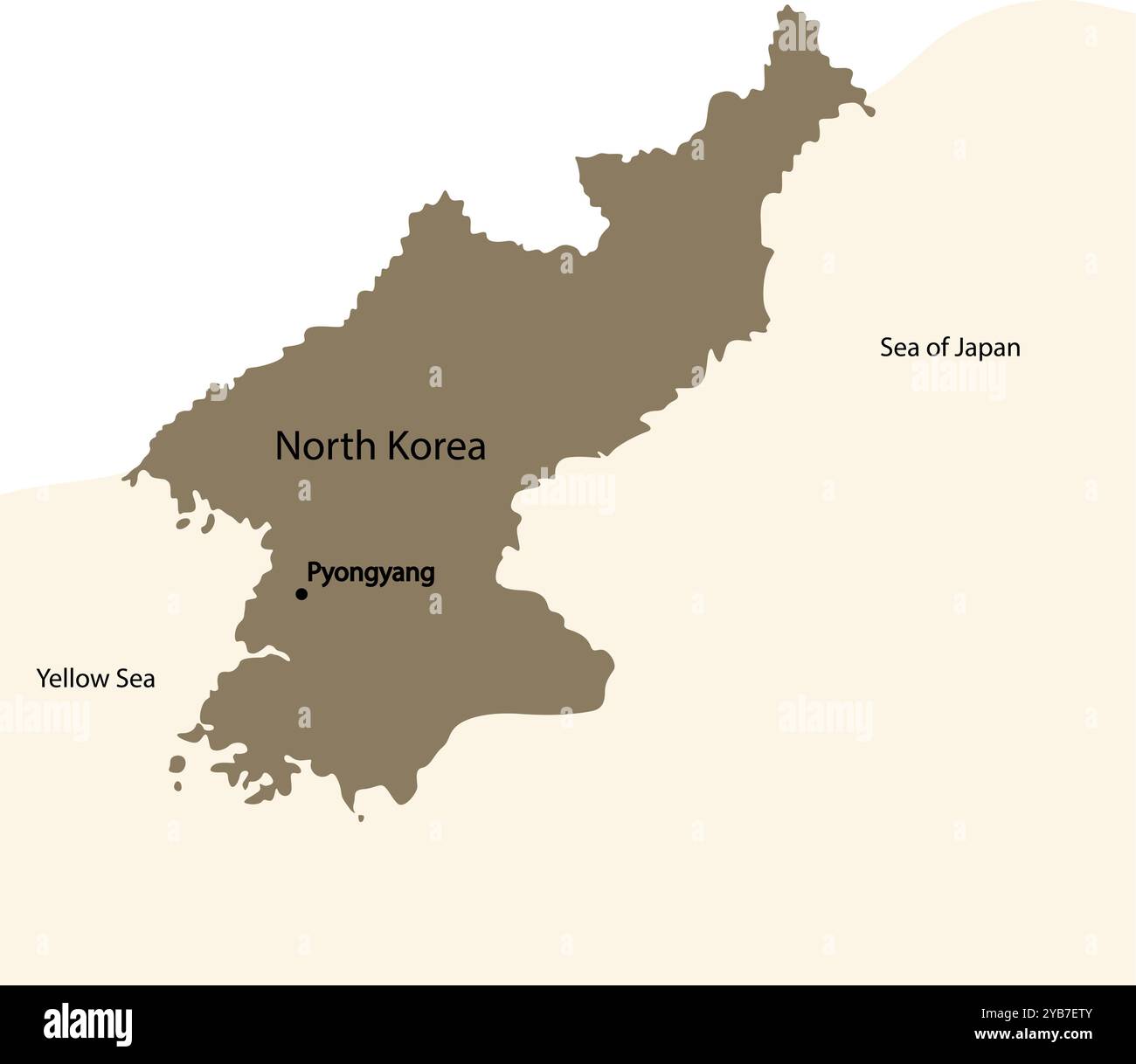 Map of North Korea Stock Vector