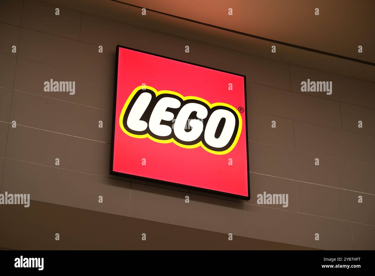 Shanghai,China-July 8th 2023: Lego store sign company brand logo Stock ...