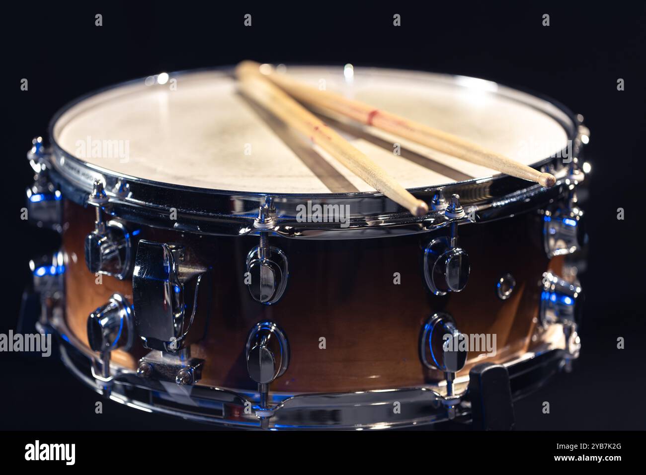 Drum close-up. Drumsticks with a drum Stock Photo - Alamy
