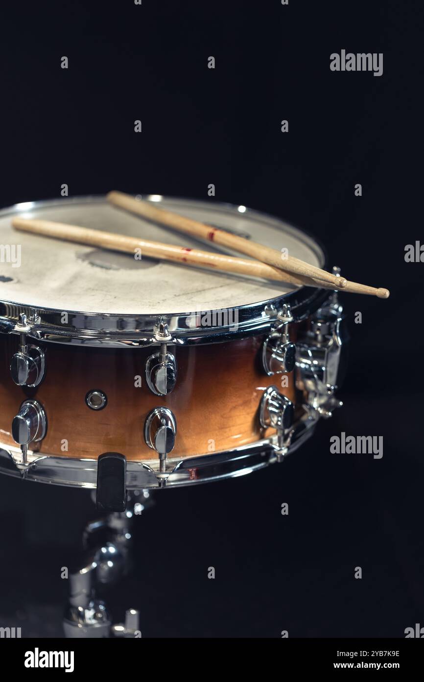 Drum close-up. Drumsticks with a drum Stock Photo - Alamy