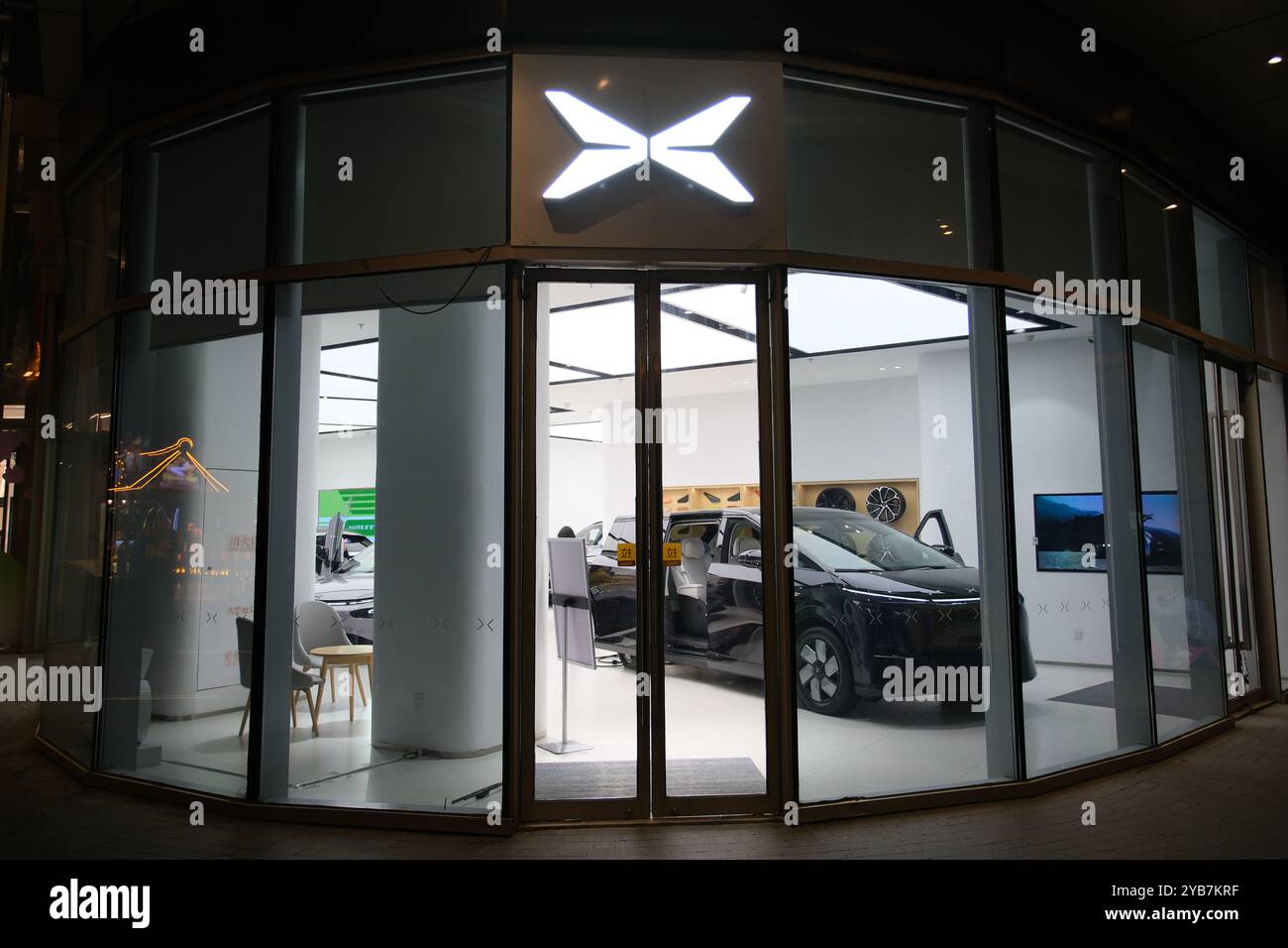 Shanghai,China-March 31st 2024: XPeng Motors electric car store. Chinese EV manufacturer Stock Photo