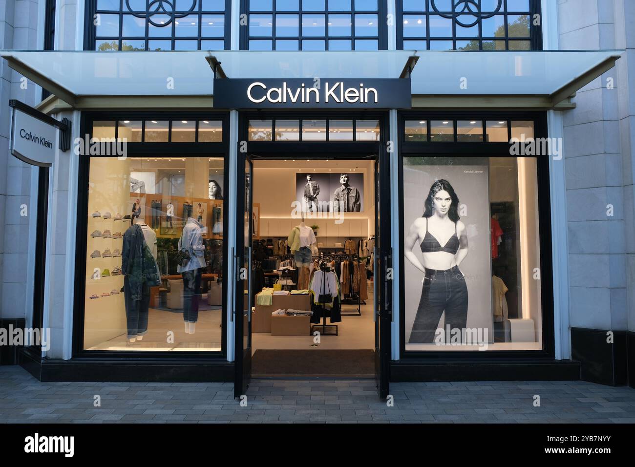 Shanghai,China-September 2nd 2023: facade of large Calvin Klein clothing retail store Stock Photo