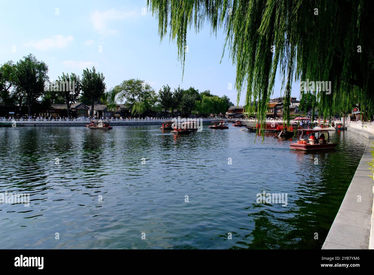Beijing,China-Sep.17th 2024: Shichahai lake in Beijing, China. Tourist attraction Stock Photo