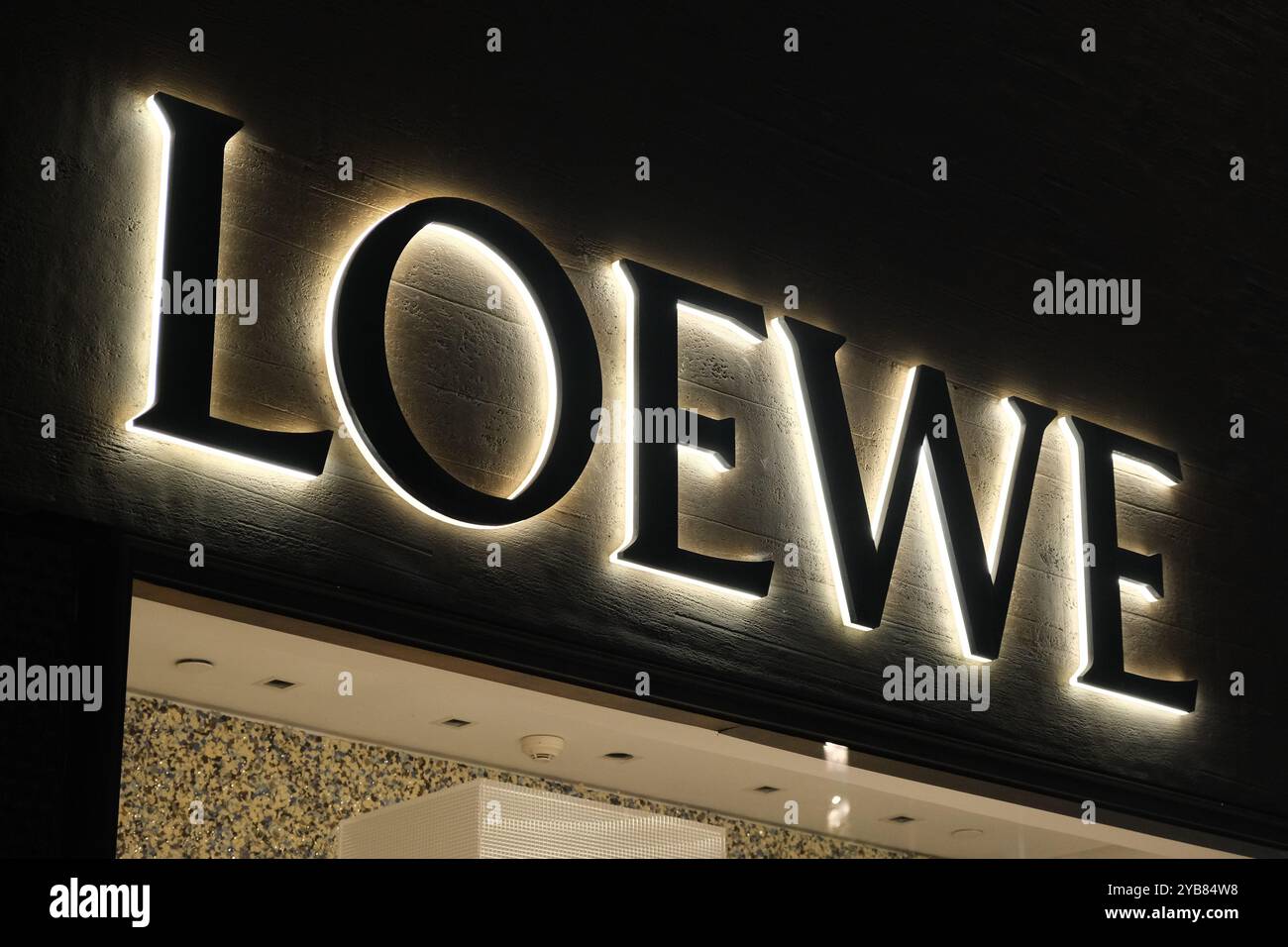 Shanghai,China-Oct.13th 2023:LOEWE store sign brand logo Stock Photo ...