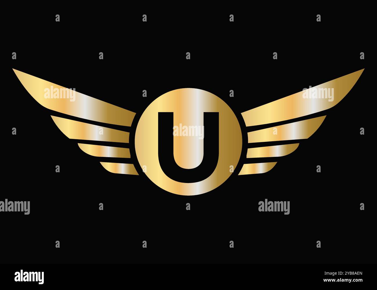 Letter U Transportation Logo Design. Wing Symbol For Freight Sign Stock ...