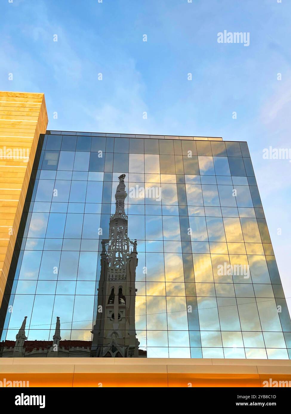 Reflection on glass facade. Madrid, Spain. - Smartphone Captured Stock Image