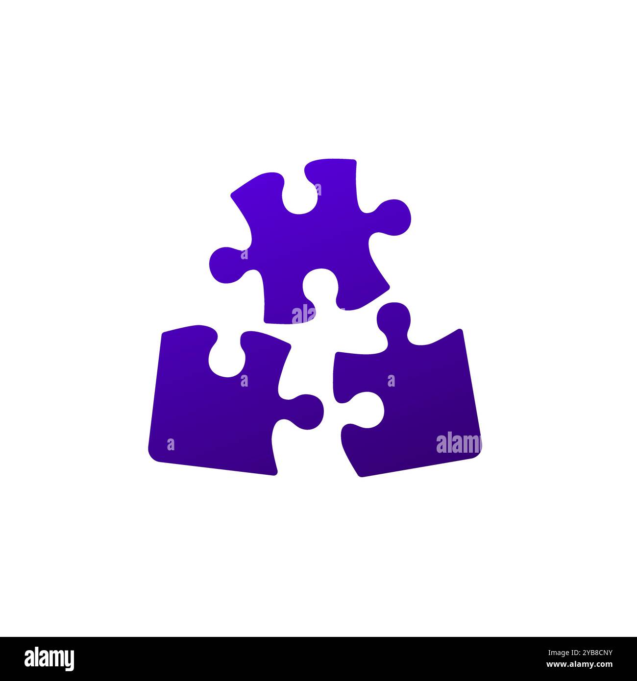 puzzle pieces icon on white Stock Vector